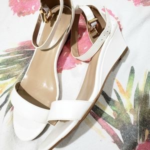 White wedge sandals